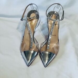 Christian Louboutin Silver and Clear Heels